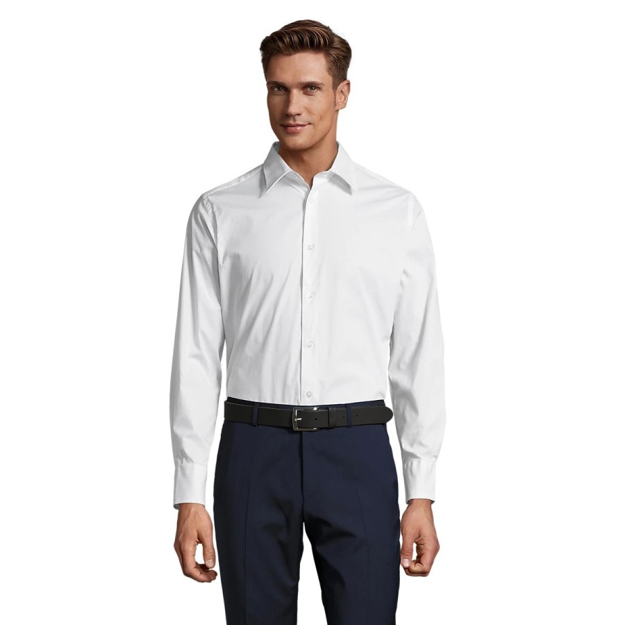 ⭐ CAMISA MANGA LARGA HOMBRE ELASTANO | Azules de Vergara