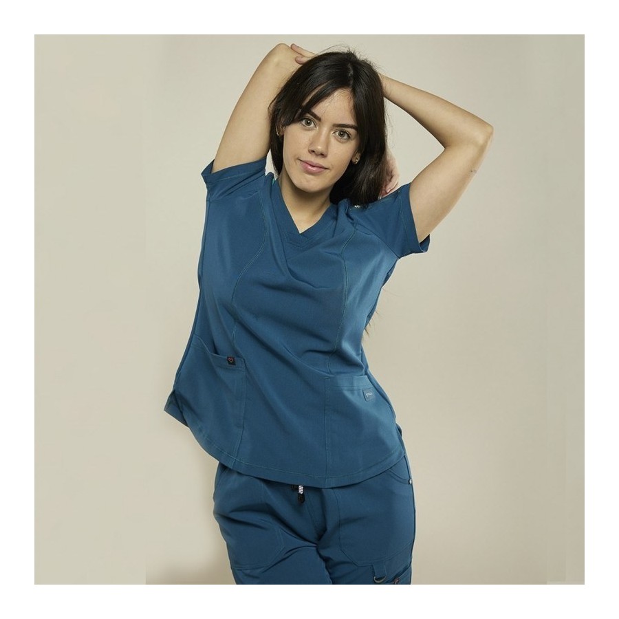 ⭐ CASACA MUJER SPANDEX ANTIBACTERIAL | Azules de Vergara