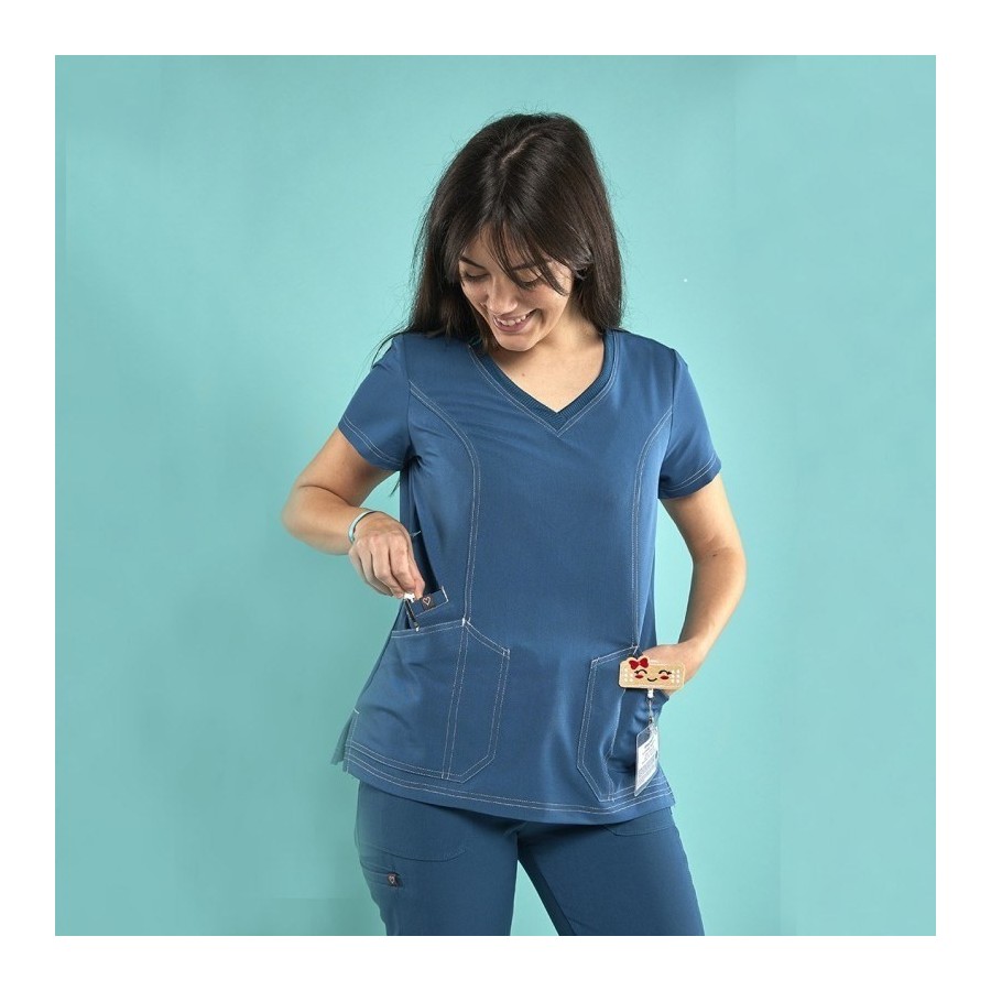 ⭐ CASACA MUJER STRETCH MULTIBOLSILLOS | Azules de Vergara
