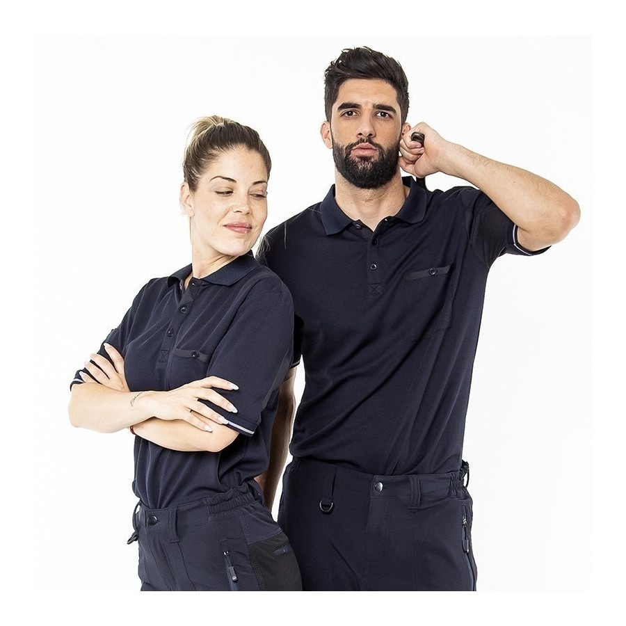 ⭐ POLO LABORAL TRANSPIRABLE MANGA CORTA | Azules de Vergara