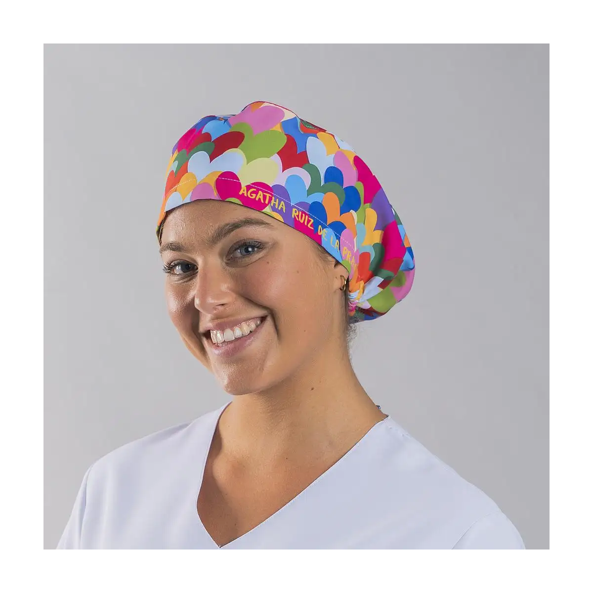 GORRO GOMA CORAZON MULTICOLOR AGATHA
