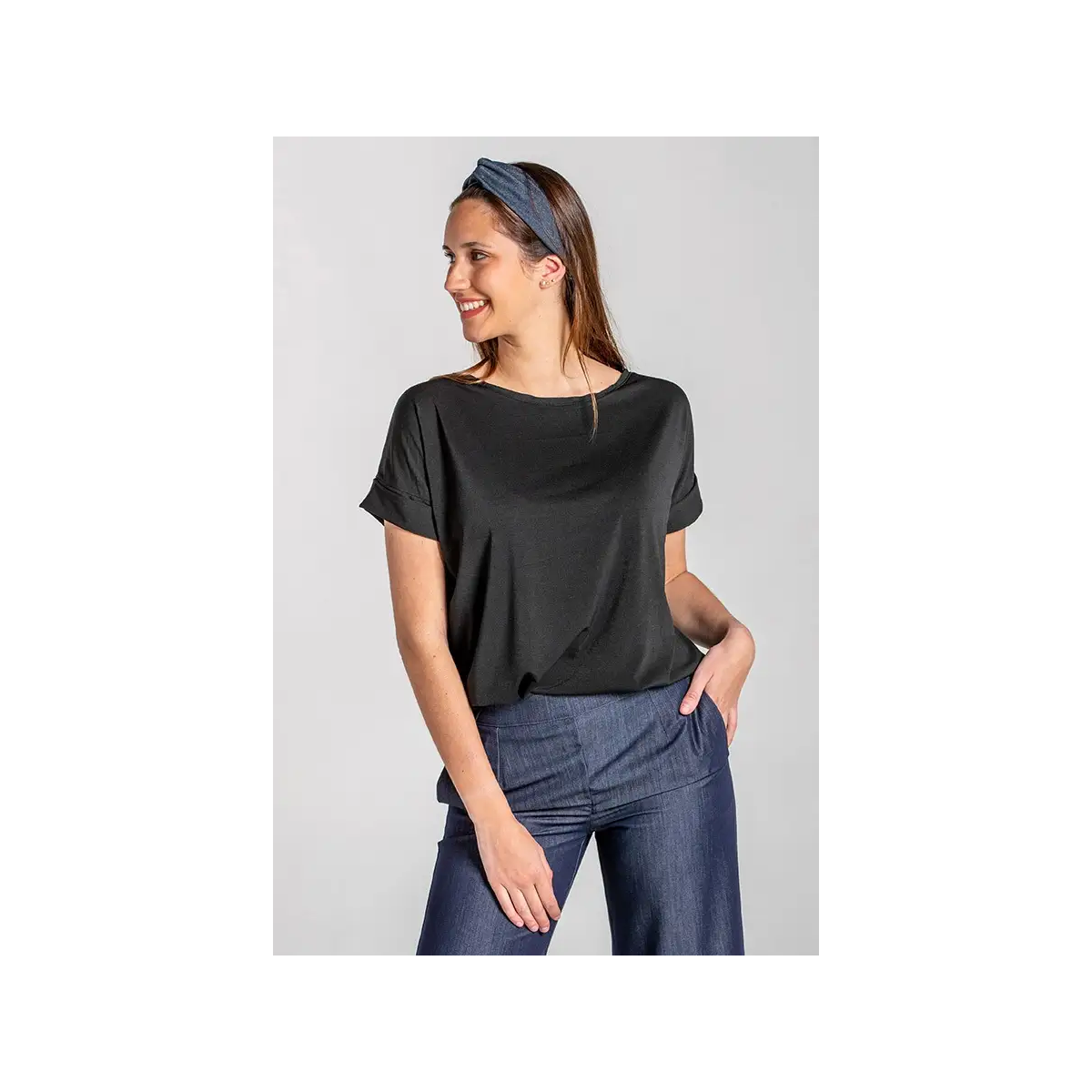 CAMISETA ANCHA ELASTANO