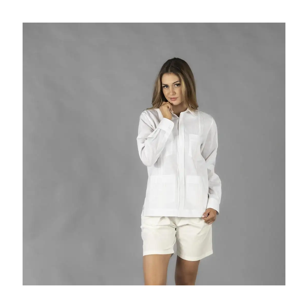 GUAYABERA LINO ALGODÓN MUJER