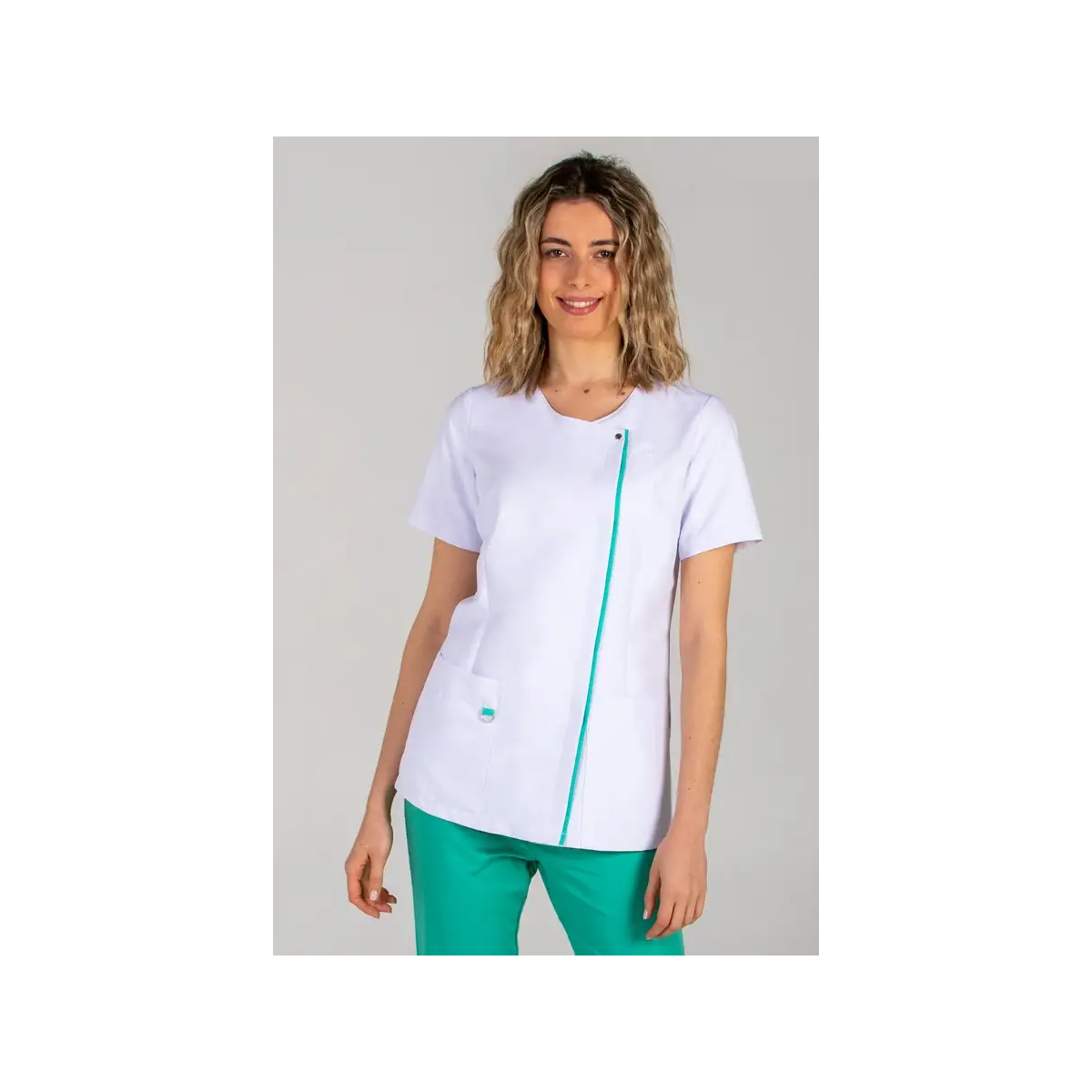 CHAQUETA SANITARIA SRA M/C MICROFIBRA
