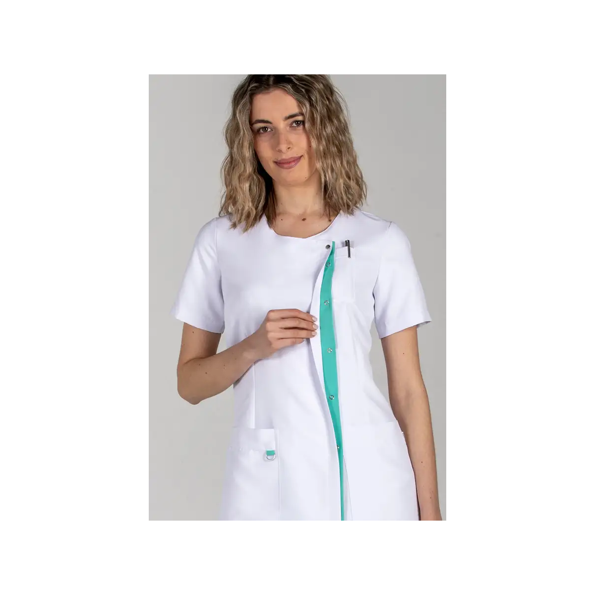 CHAQUETA SANITARIA SRA M/C MICROFIBRA