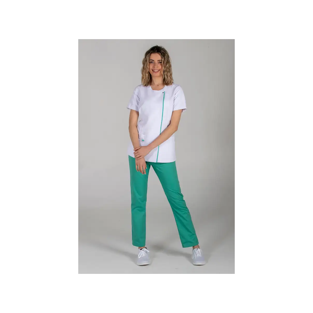 CHAQUETA SANITARIA SRA M/C MICROFIBRA