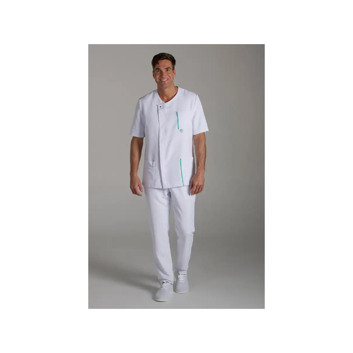 CHAQUETA SANITARIA UNISEX M/C MICROFIBRA