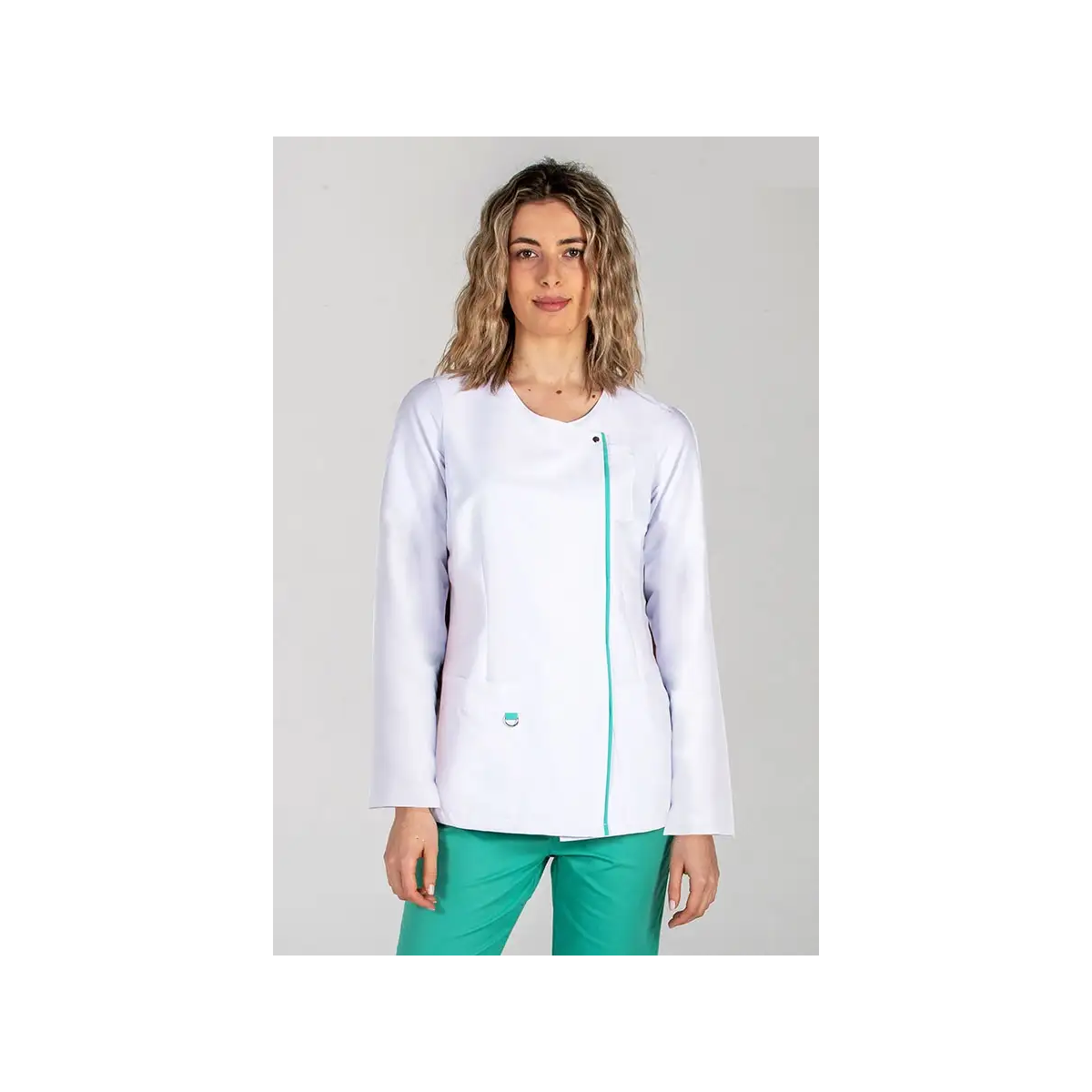 CHAQUETA SANITARIA MUJER M/L MICROFIBRA