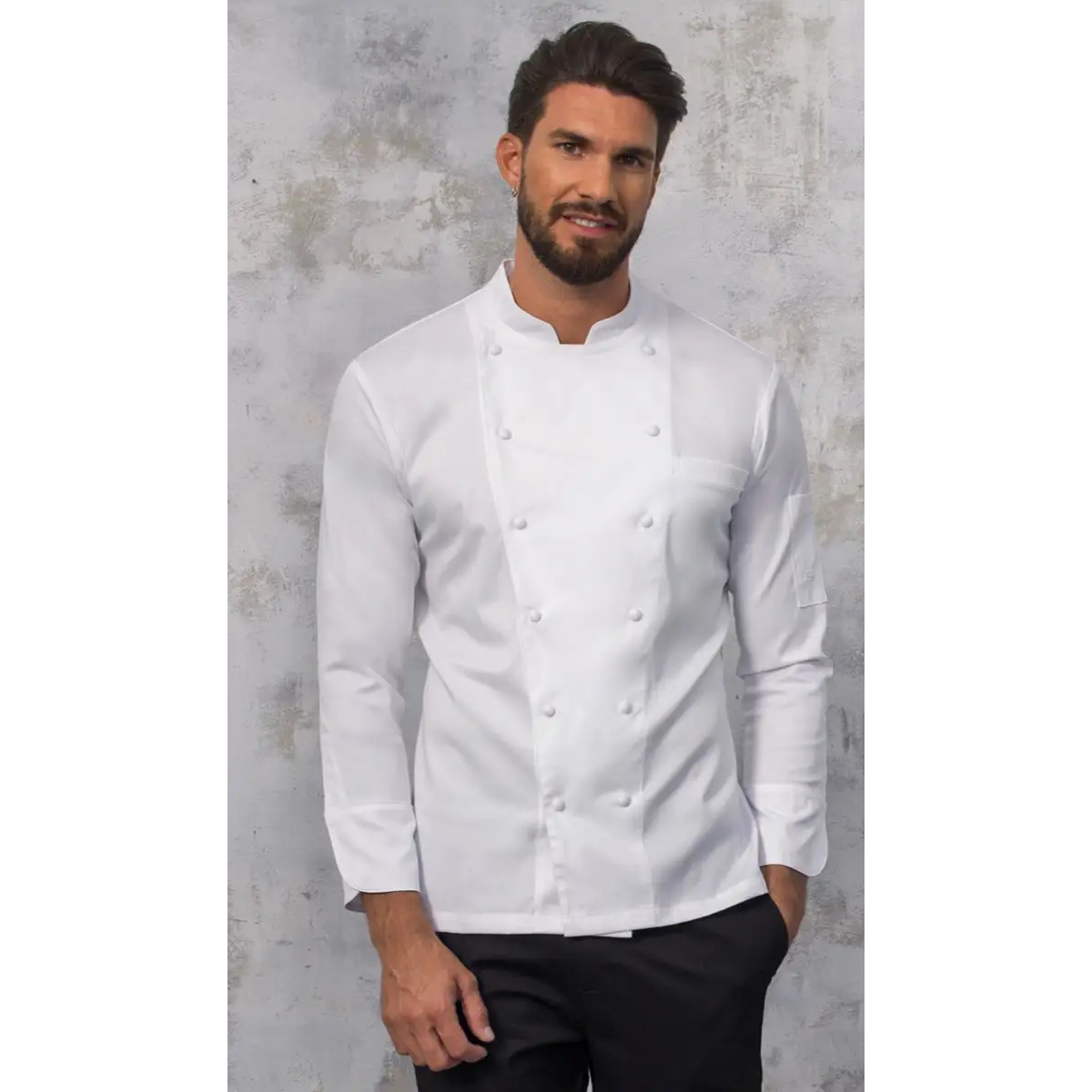 CHAQUETA COCINA CUELLO MAO