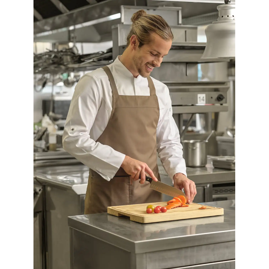 DELANTAL CRUZADO PARA COCINA KAKI