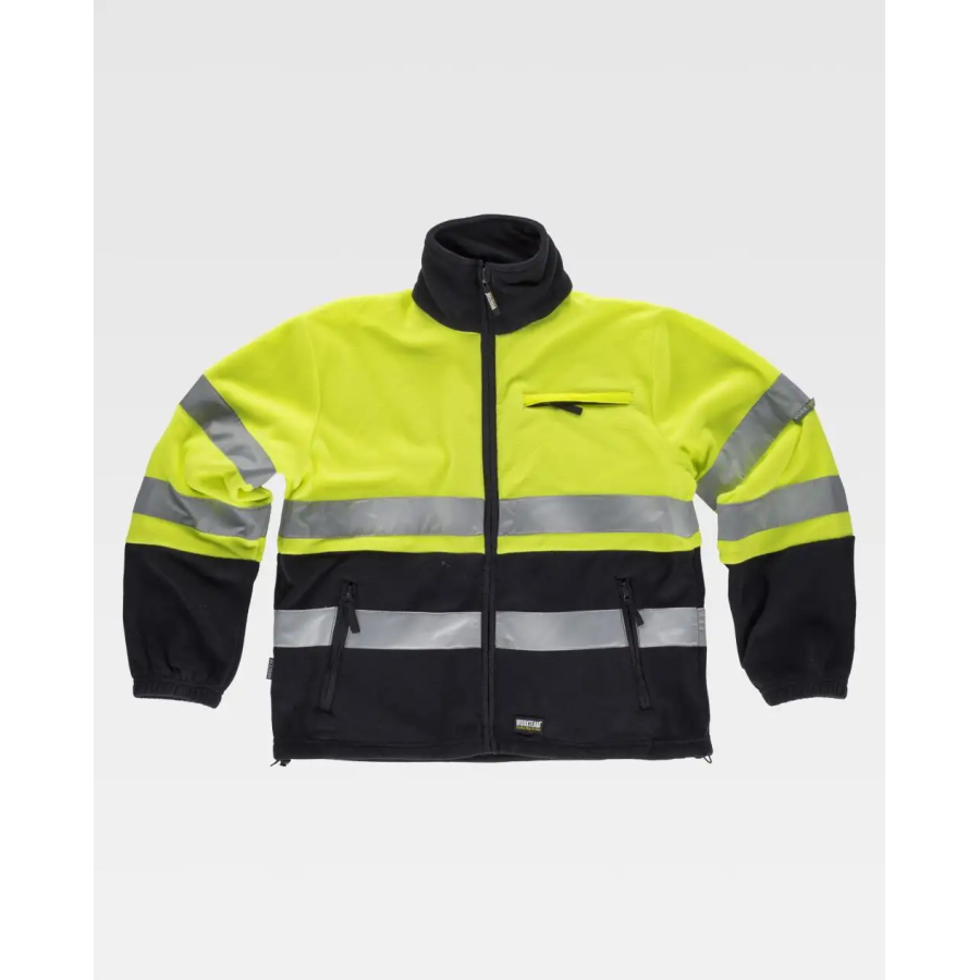 CHAQUETA POLAR ALTA VISIBILIDAD AMARILLO + AZUL MARINO