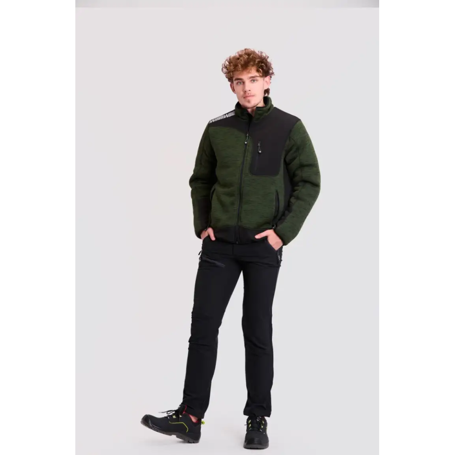 CHAQUETA DE PUNTO ACOLCHADA KAKI NEGRO