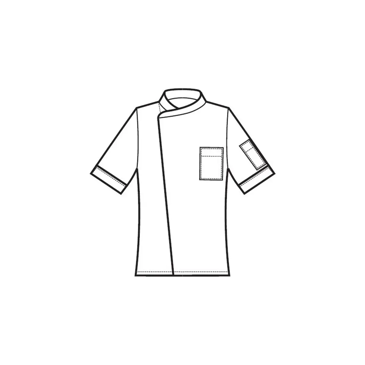 CHAQUETA COCINA MANGA CORTA ALGODÓN LINO