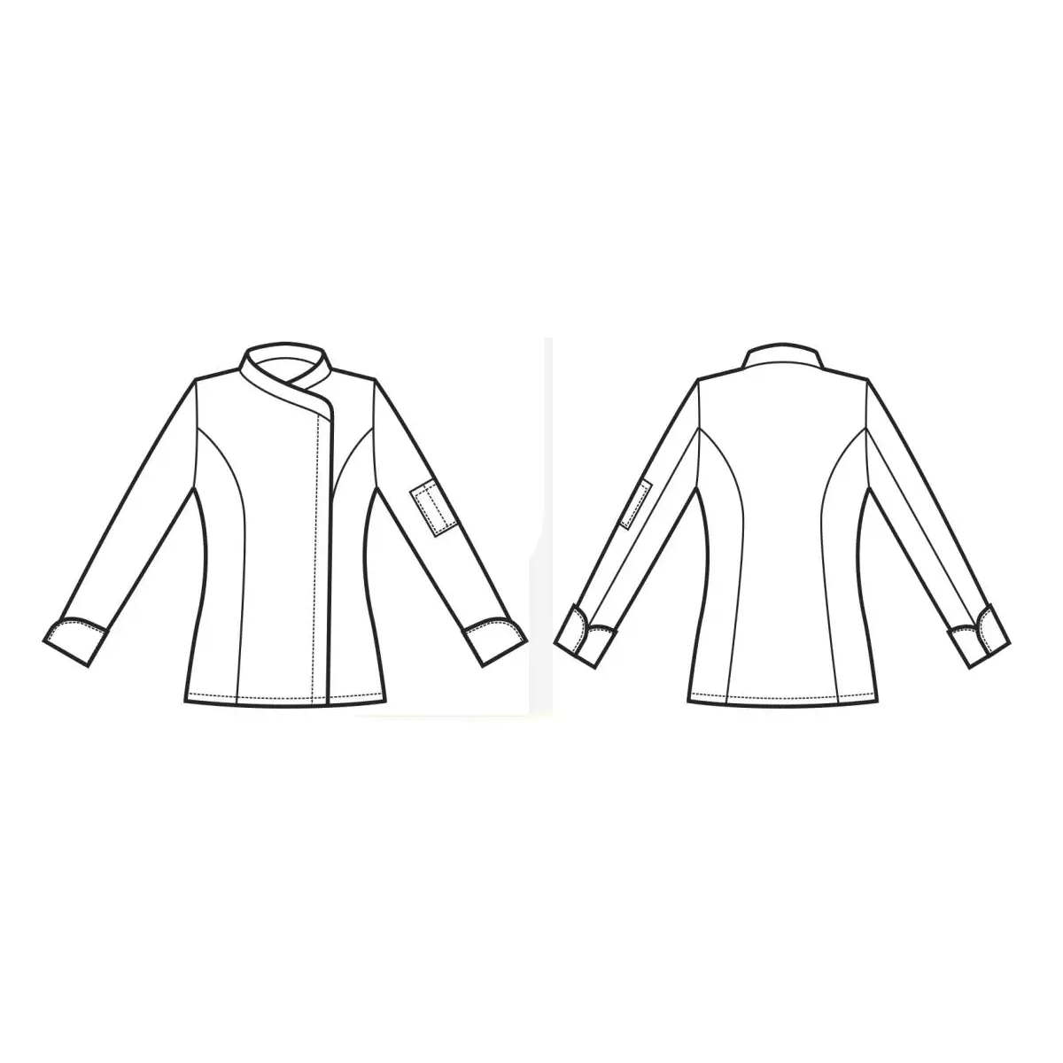 CHAQUETA DE COCINA MANGA CORTA MUJER ALGODÓN LINO
