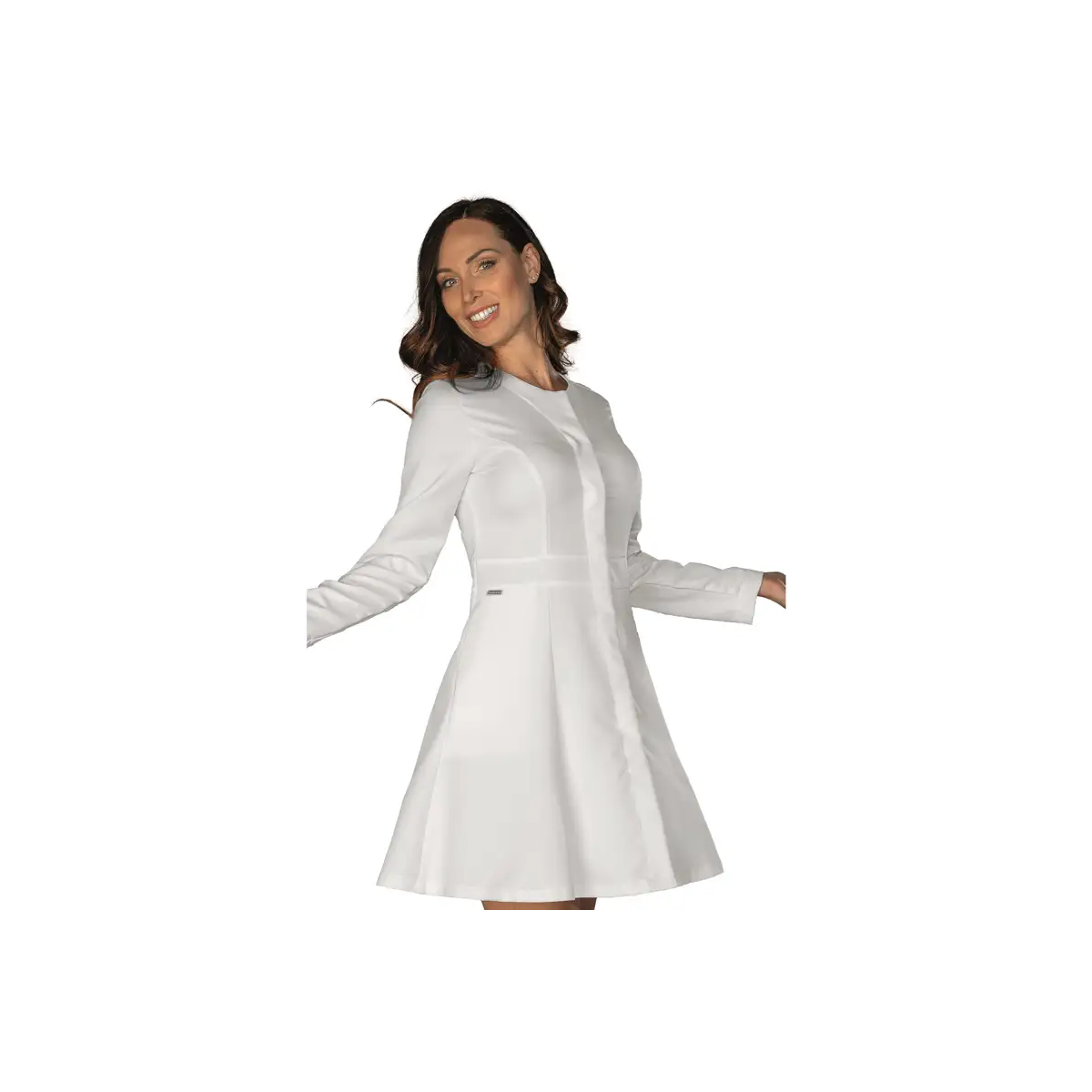 VESTIDO M/L ENTALLADO CIERRE CORCHETES PARA ESTÉTICAS