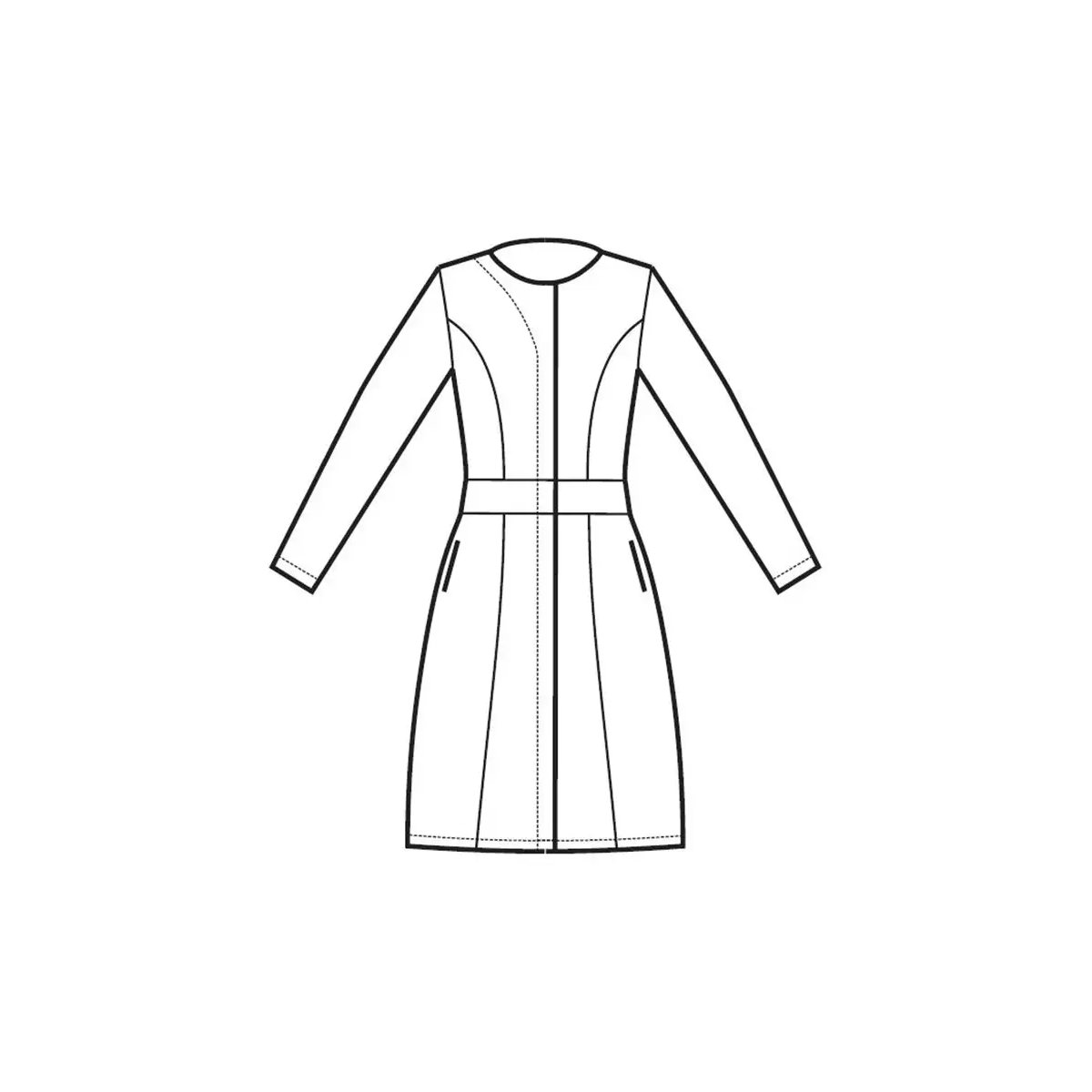 VESTIDO M/L ENTALLADO CIERRE CORCHETES PARA ESTÉTICAS