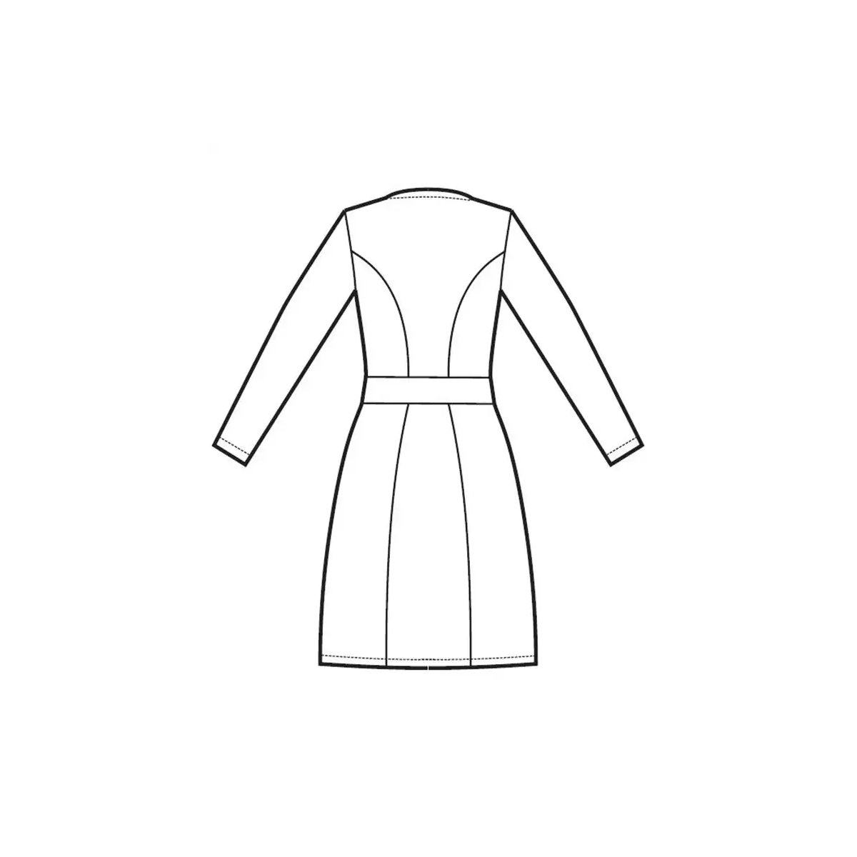 VESTIDO M/L ENTALLADO CIERRE CORCHETES PARA ESTÉTICAS