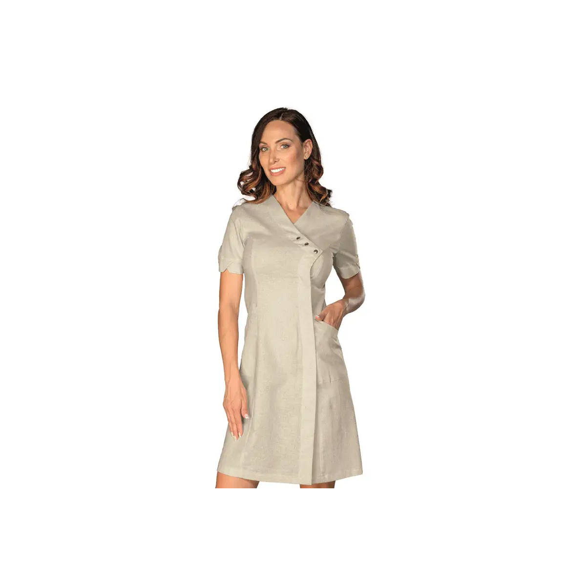 BATA DE MUJER ALGODÓN LINO PARA ESTÉTICAS