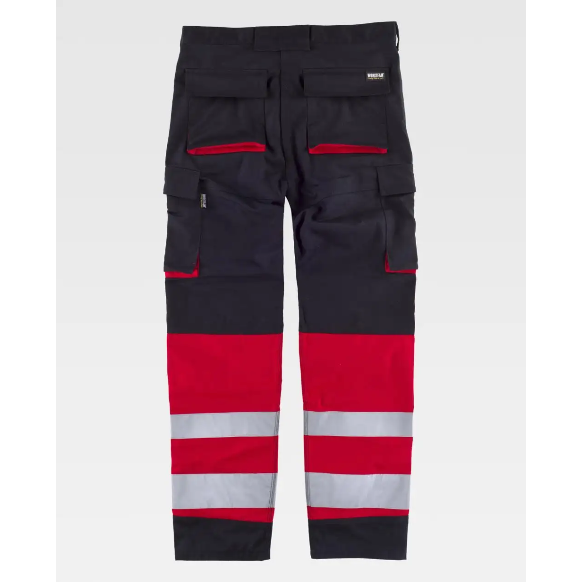 PANTALON REFORZADO REFLECTANTE NEGRO/ROJO