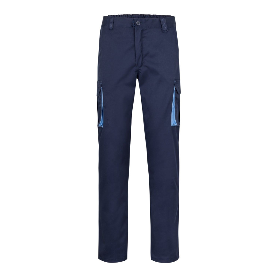 PANTALÓN MULTIBOLSILLOS BICOLOR INDUSTRIA MARINO CELESTE FRENTE