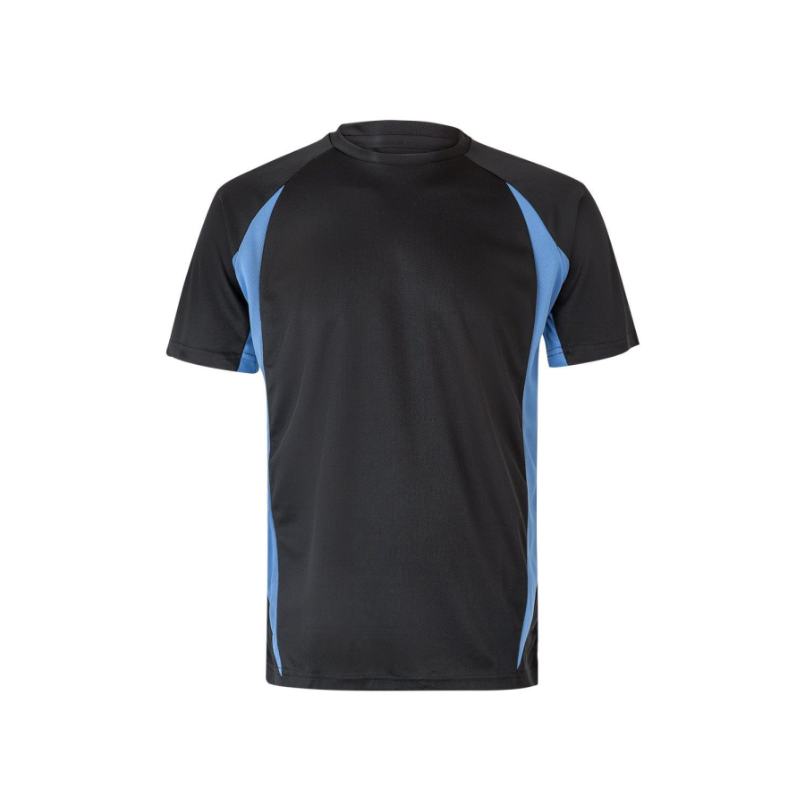 CAMISETA BICOLOR INDUSTRIA VERANO NEGRO CELESTE FRENTE
