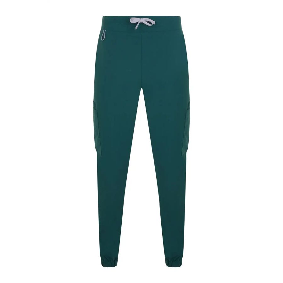 PANTALÓN JOGGER TACTO SUAVE REPELENTE LIQUIDOS VERDE OSCURO FRENTE