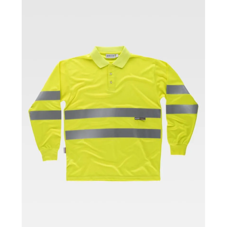 POLO MANGA LARGA ALTA VISIBILIDAD CLASE 2 AMARILLO FRENTE