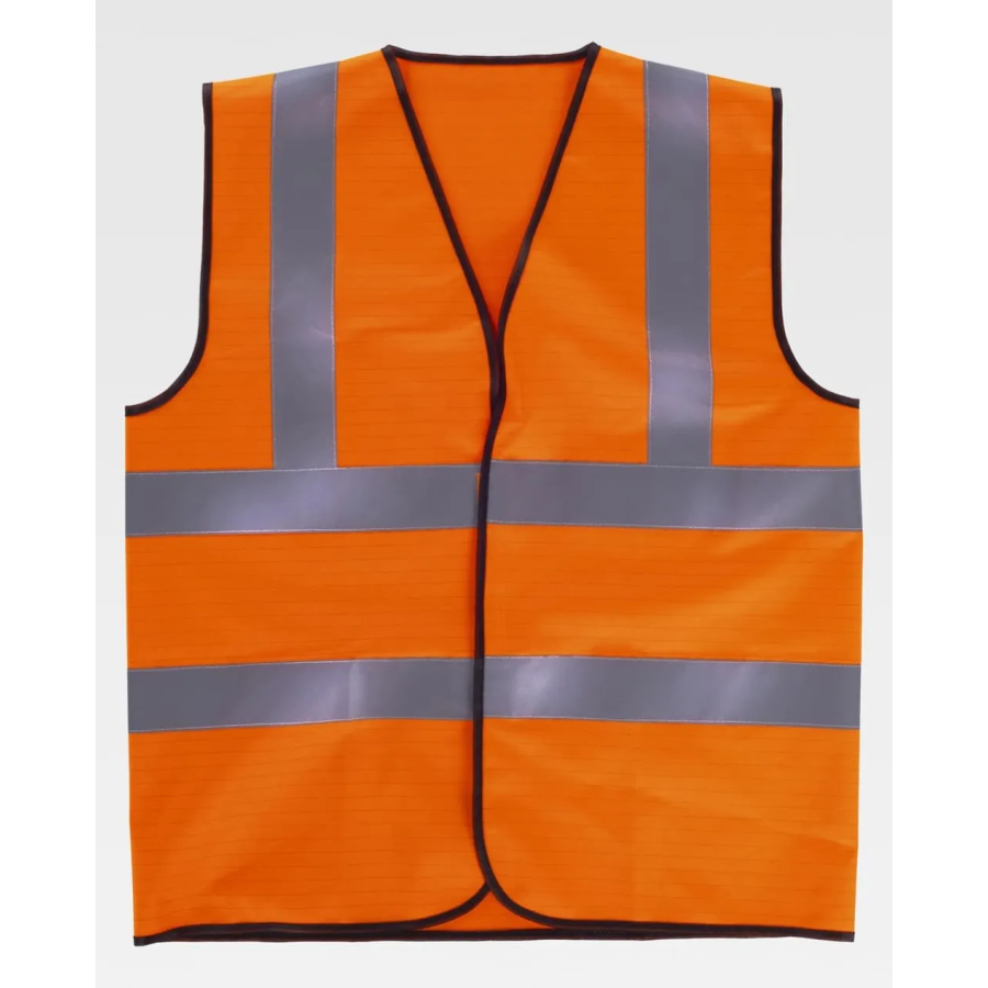 CHALECO ALTA VISIBILIDAD ANTIESTÁTICO NARANJA FRENTE