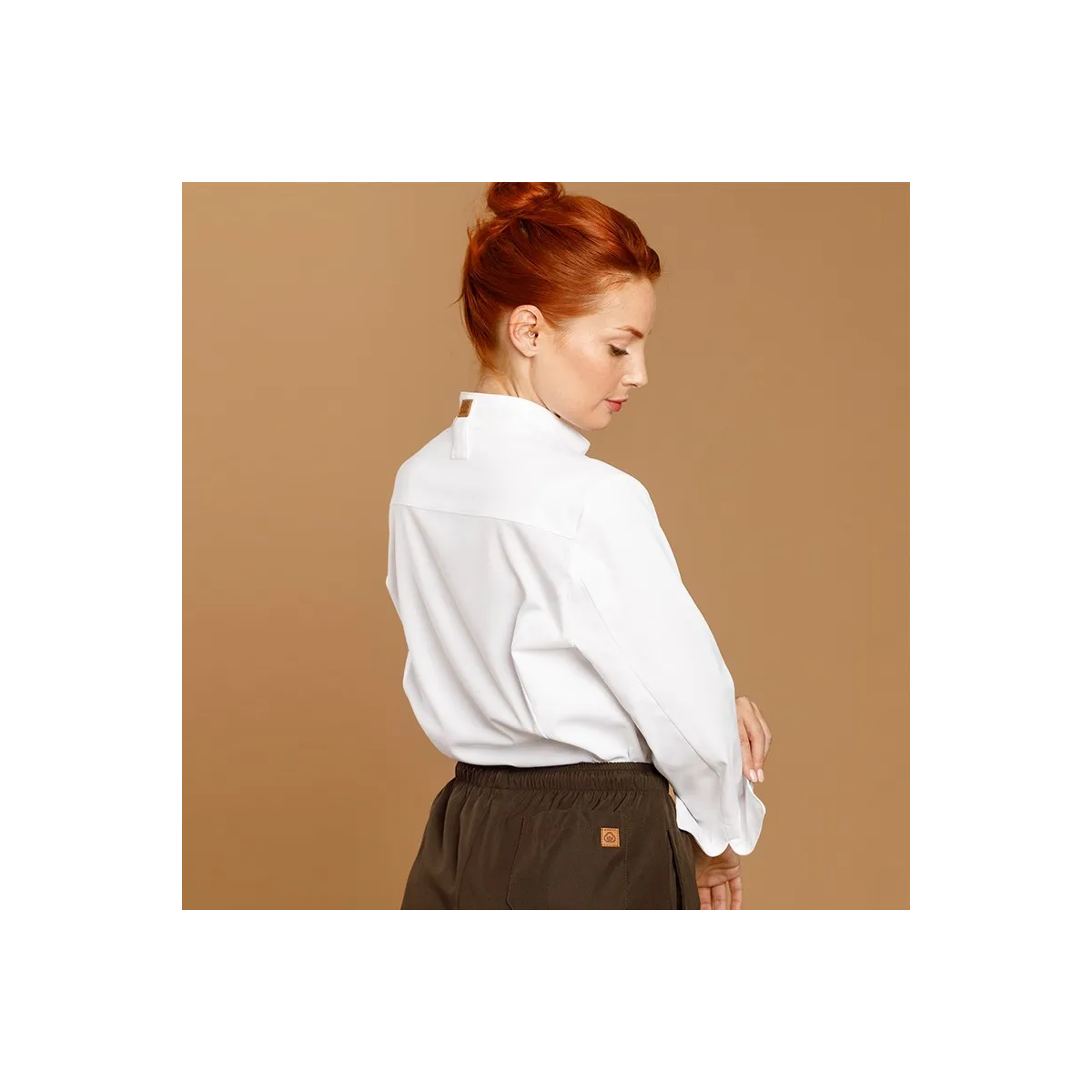 CHAQUETILLA COCINA MUJER MICROFIBRA CUELLO MAO