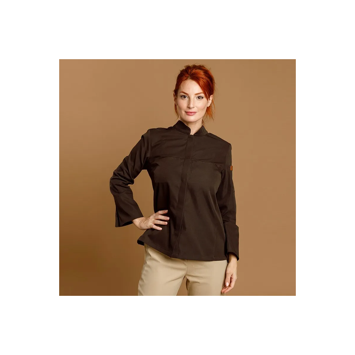 CHAQUETILLA COCINA MUJER MICROFIBRA CUELLO MAO