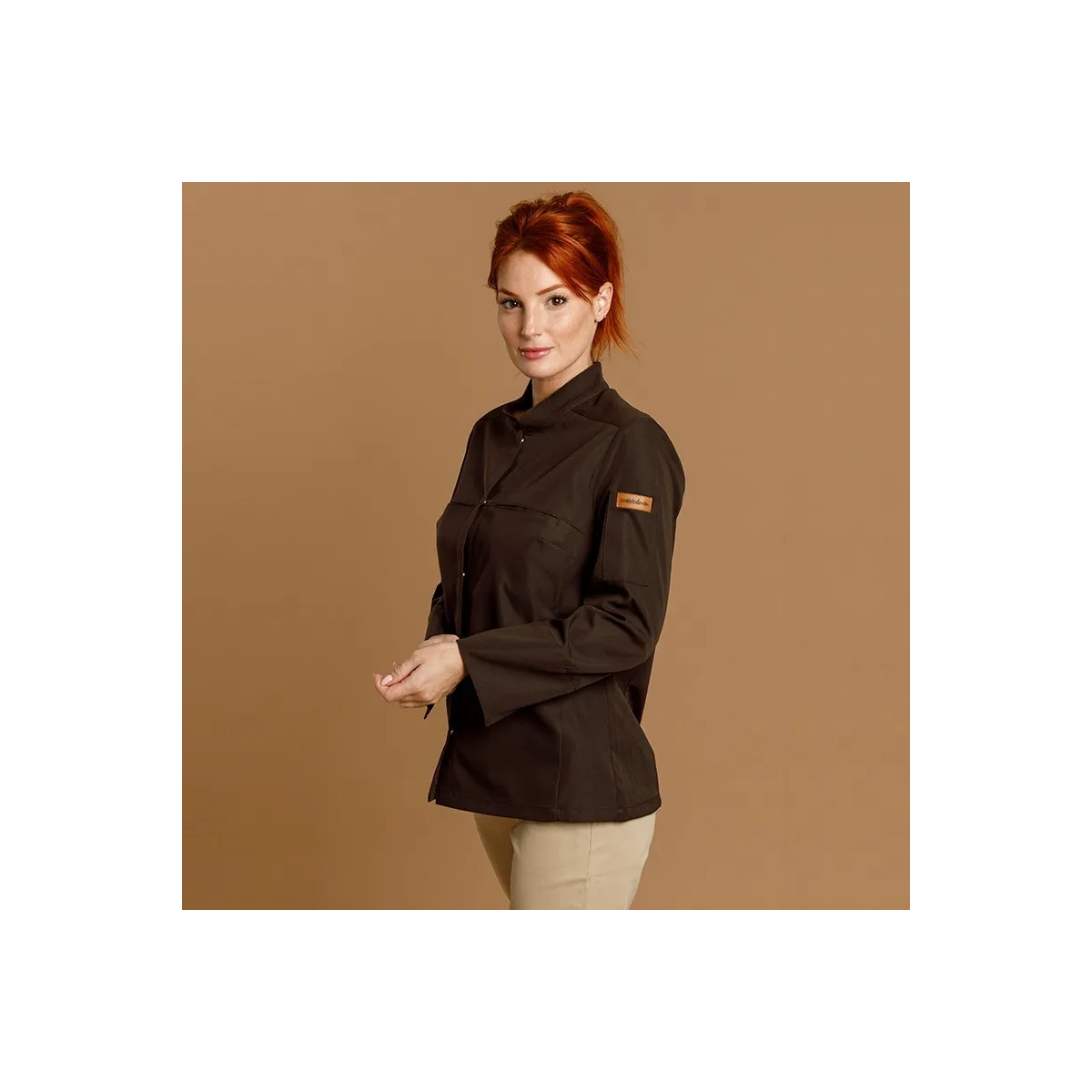 CHAQUETILLA COCINA MUJER MICROFIBRA CUELLO MAO