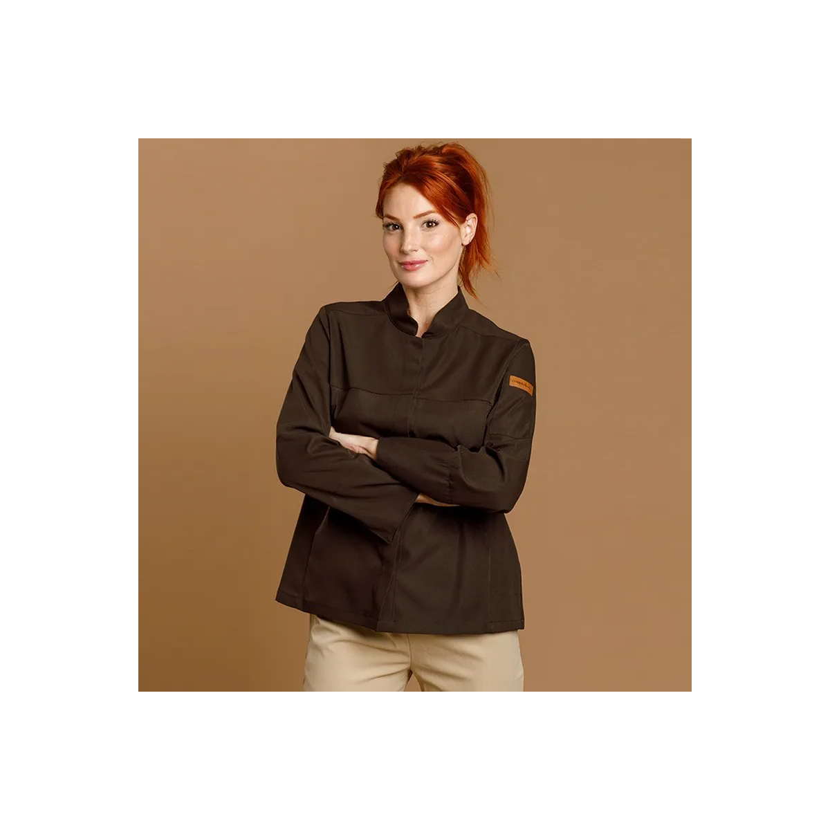 CHAQUETILLA COCINA MUJER MICROFIBRA CUELLO MAO