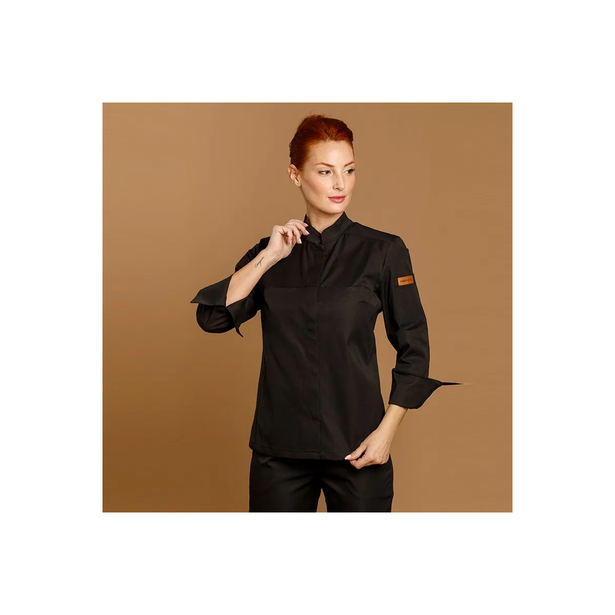 CHAQUETILLA COCINA MUJER MICROFIBRA CUELLO MAO