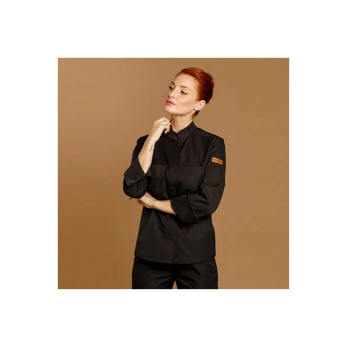 CHAQUETILLA COCINA MUJER MICROFIBRA CUELLO MAO
