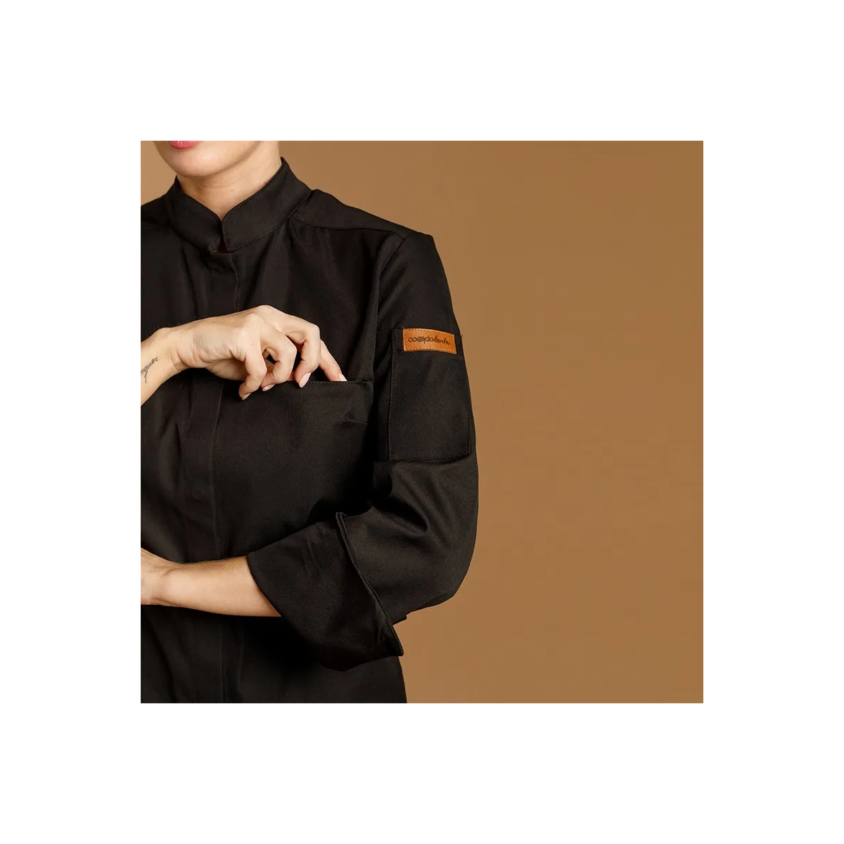 CHAQUETILLA COCINA MUJER MICROFIBRA CUELLO MAO