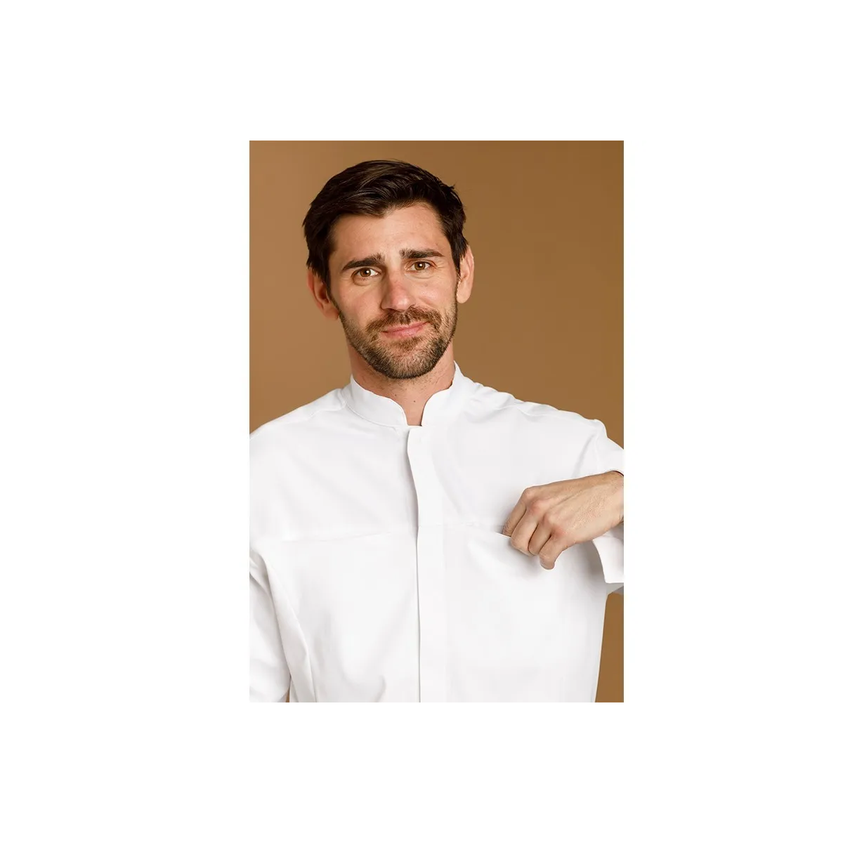 CHAQUETILLA COCINA HOMBRE MICROFIBRA CUELLO MAO
