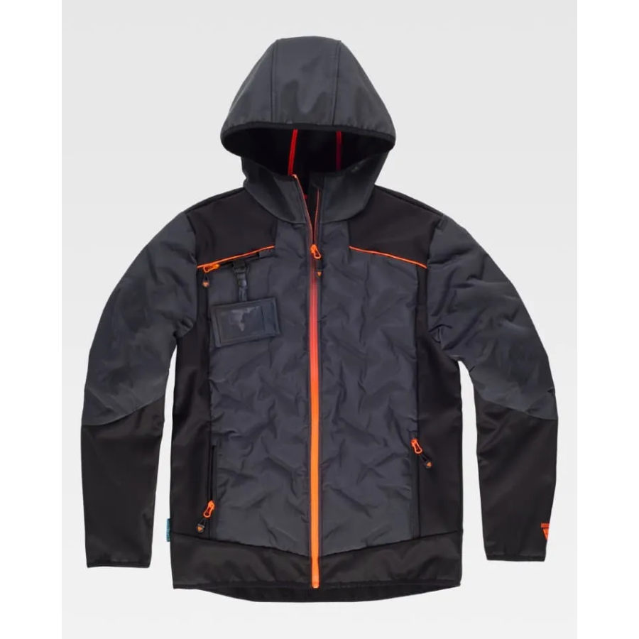 CHAQUETA WORKSHELL ACOLCHADA GRIS OSCURO FRENTE