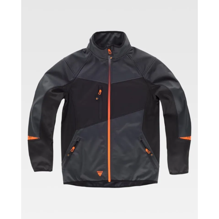 CHAQUETA WORKSHELL REPELENTE DE AGUA GRIS OSCURO
