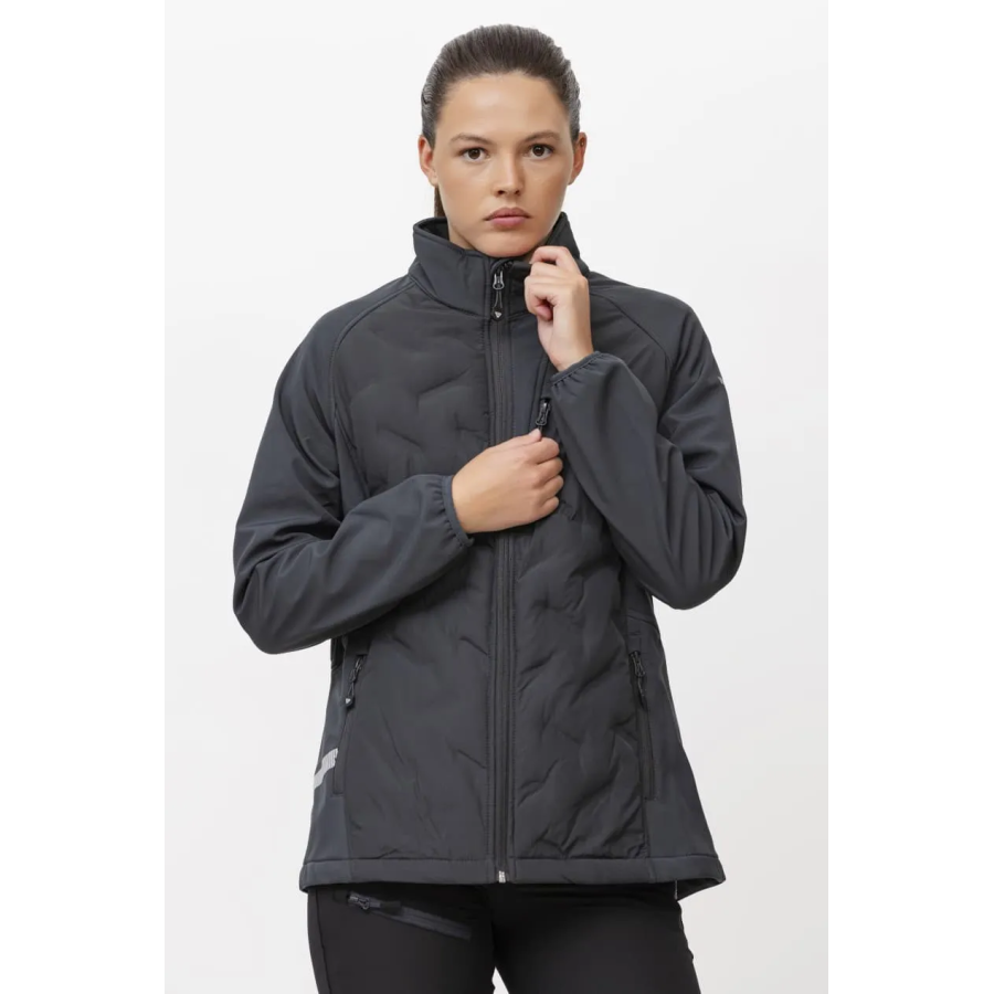 CHAQUETA WORKSHELL ELÁSTICA ACOLCHADA MUJER GRIS