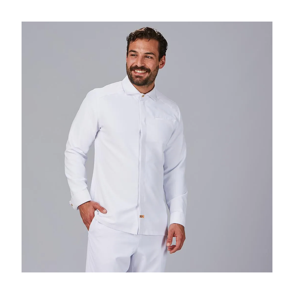 CHAQUETA COCINA CUELLO ITALIANO POL RECICLADO