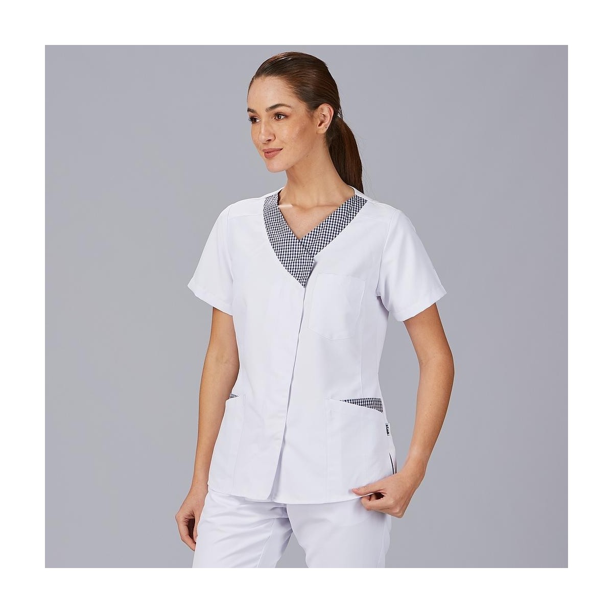 BLUSA MUJER CUELLO PICO 100% POLIESTER