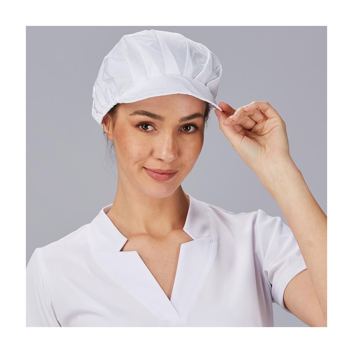 GORRA UNISEX POPELIN BLANCA 35% ALGODÓN