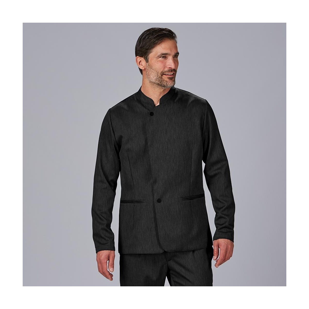 CHAQUETA COCINA CUELLO MAO SARGA