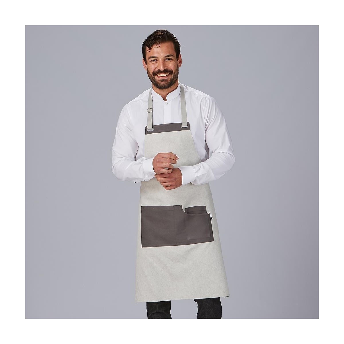 DELANTAL PETO BICOLOR 100% ACRILICO