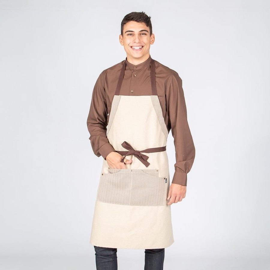DELANTAL CON PETO CHENILLA BEIGE