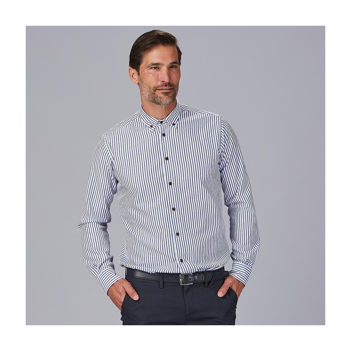 CAMISA HOMBRE RAYAS POPELIN
