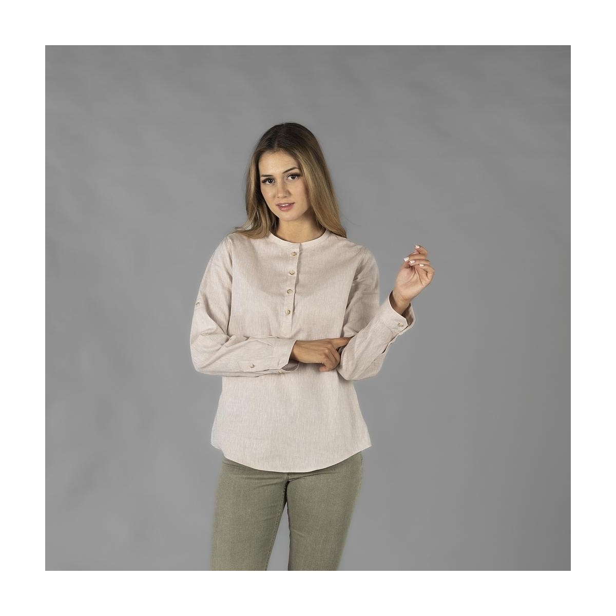 CAMISA MUJER CUELLO MAO
