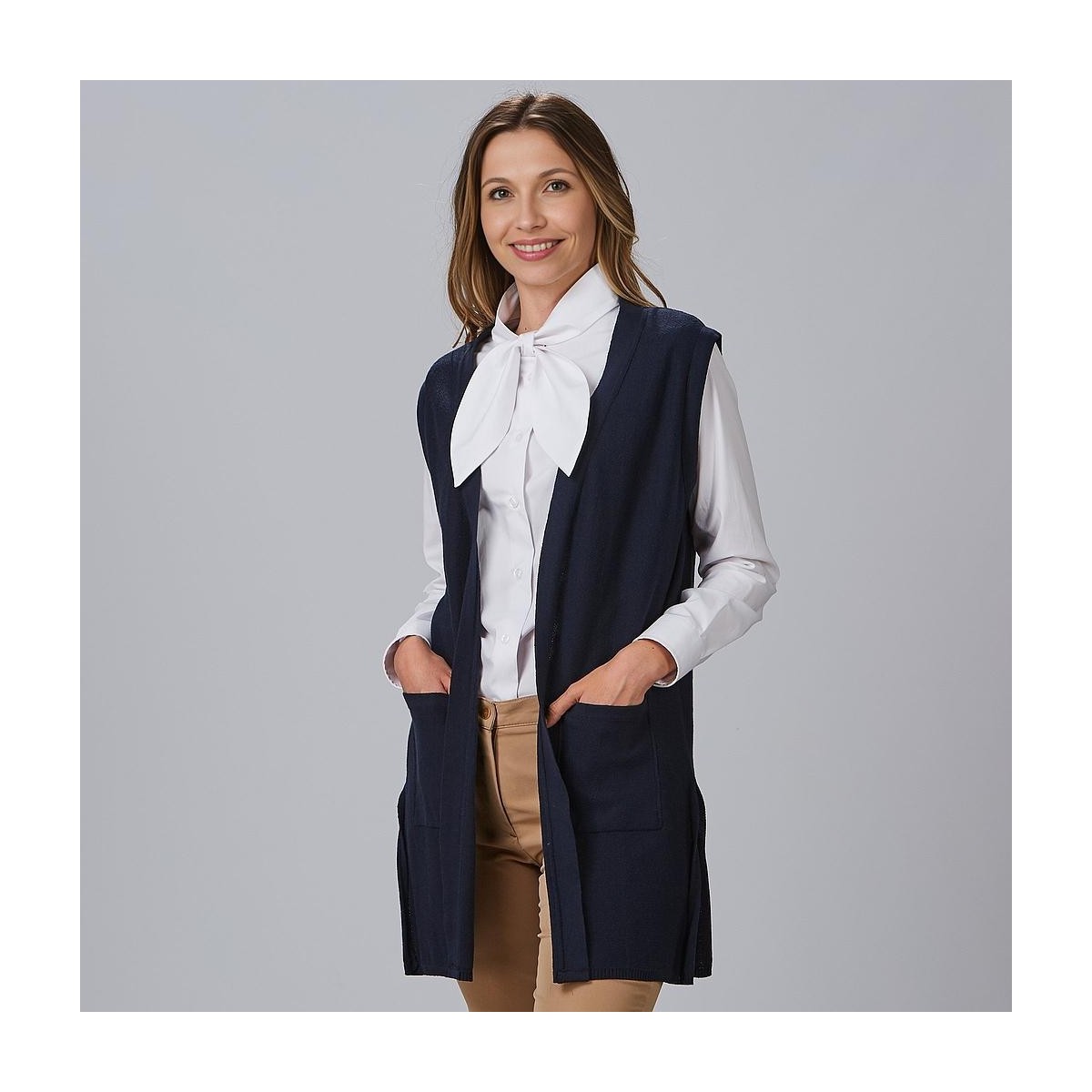 CHALECO MUJER CUELLO SOLAPA