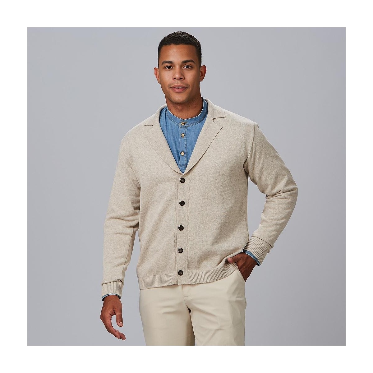 CARDIGAN HOMBRE CUELLO SOLAPA