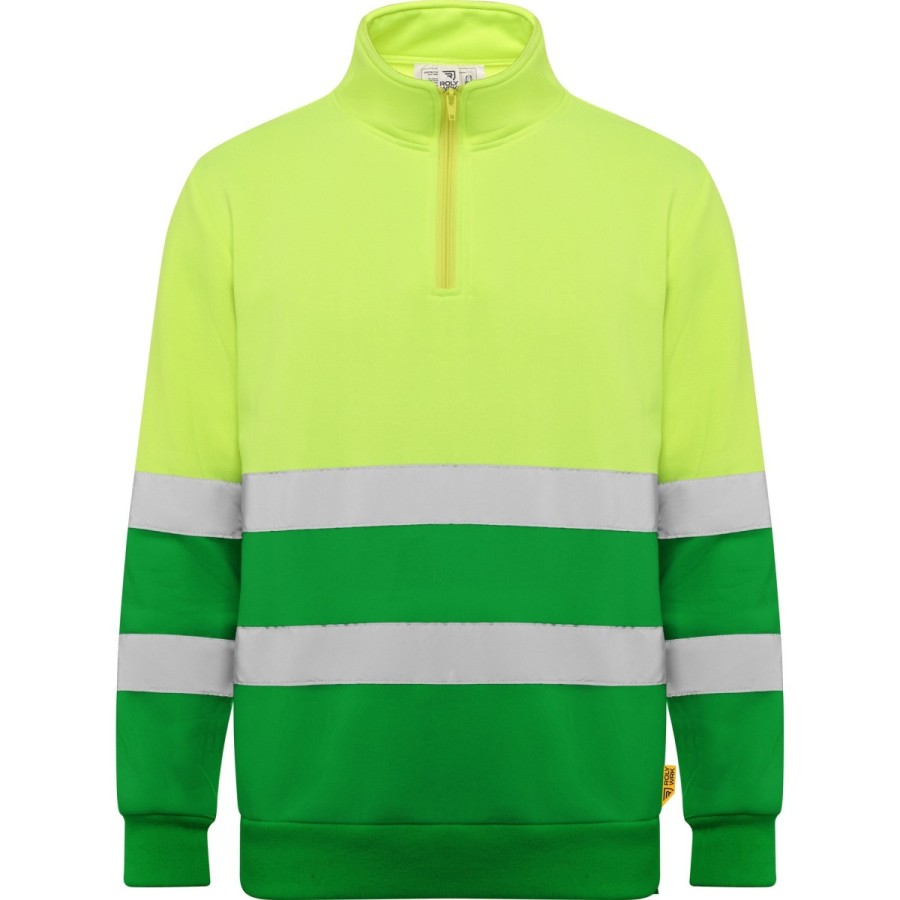 SUDADERA ALTA VISIBILIDAD CREMALLERA MEDIA REFLECTANTE